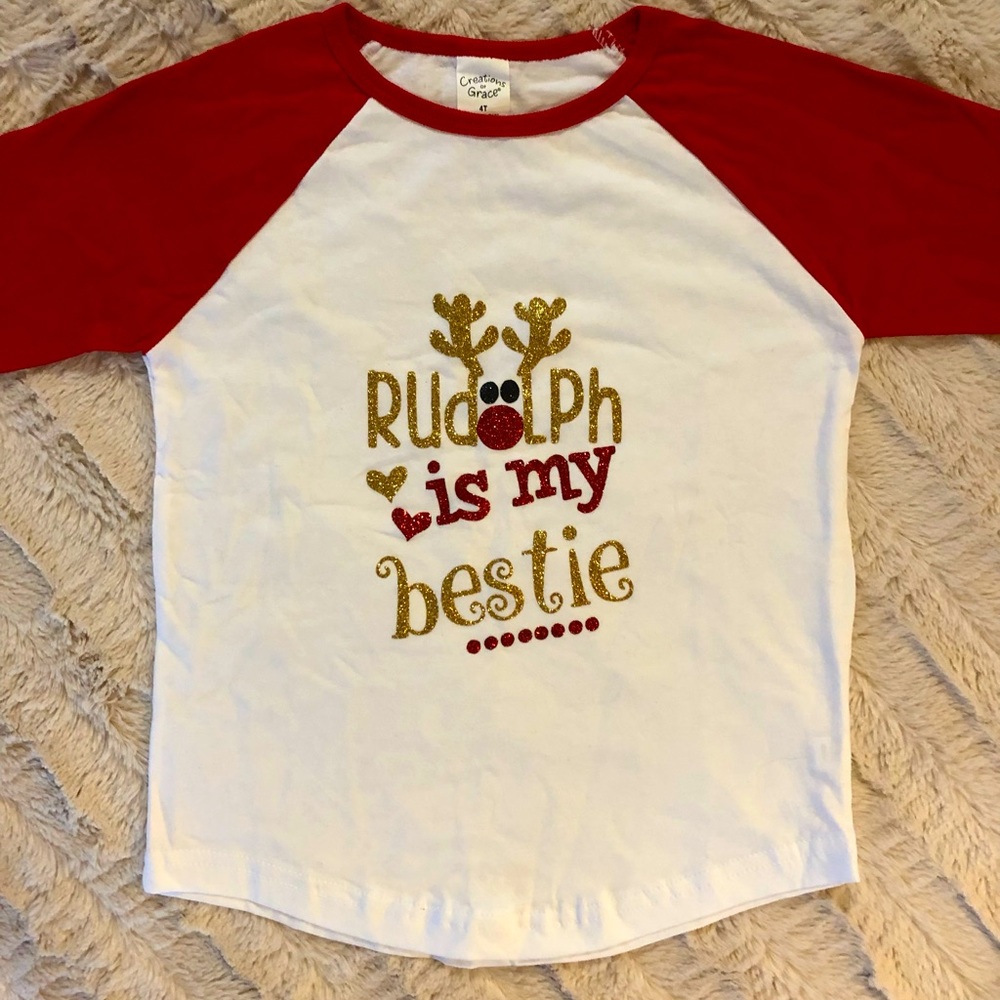 “Rudolph is my Bestie” baseball tee Christmas